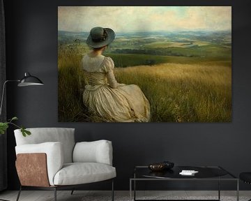 Betoverend Plattelandsgezicht | Tranquil Solitude van Abstract Schilderij