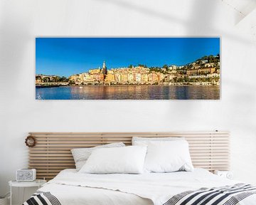 Panorama Picturesque old town of Menton in France by Werner Dieterich