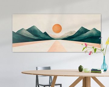 Ambiance du soir sur les douces montagnes sur Poster Art Shop