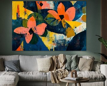 Abstract flowers in vibrant colours by Poster Art Shop