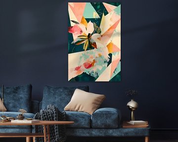 Abstract floral fusion in bold colours by Poster Art Shop