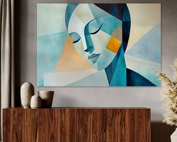 Abstract figure with closed eyes by Poster Art Shop