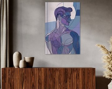Abstract figure in a cool blue tone by Poster Art Shop