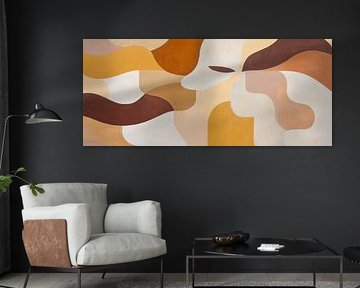 Abstract faces in earth tones - Minimalist by Poster Art Shop