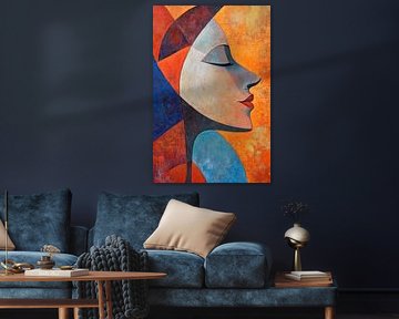 Abstract female figure in warm colours by Poster Art Shop