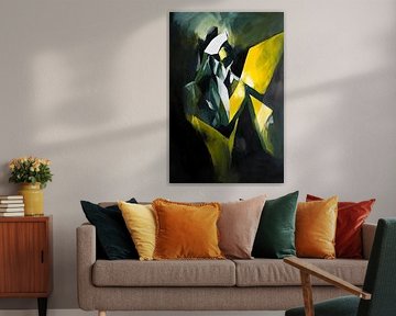 Abstract figure in yellow and black by Poster Art Shop