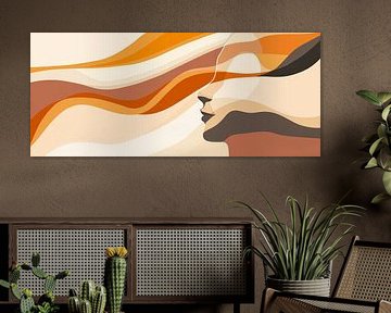 Abstract facial profiles in earth tones by Poster Art Shop