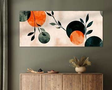 Abstract composition with colours and leaves by Poster Art Shop