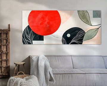 Abstrakte Komposition mit roten Akzenten von Poster Art Shop
