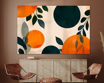 Abstrakte Komposition mit Orangetönen von Poster Art Shop