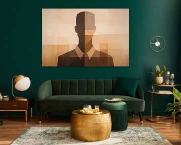 Abstract portret in aardetinten van Poster Art Shop