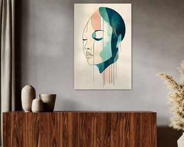 Abstract portrait with soft colours by Poster Art Shop