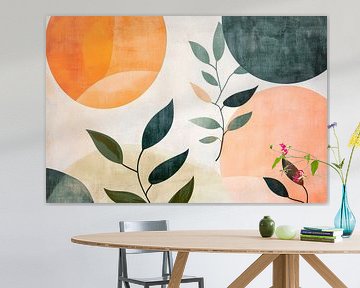 Leaf ornamentation with soft colours by Poster Art Shop