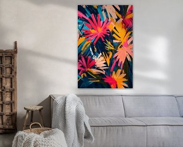 A riot of colourful flowers by Poster Art Shop