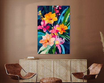 Colourful explosion of flowers in nature by Poster Art Shop