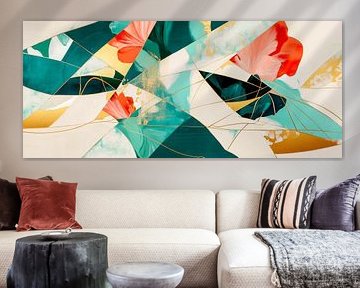 Colourful geometry with floral accents by Poster Art Shop