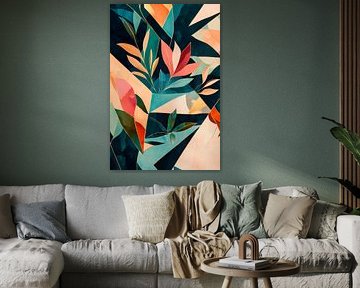 Colourful geometric plant world in focus by Poster Art Shop