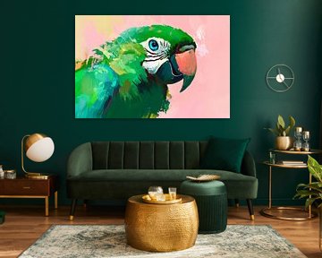 Colourful macaw in a vibrant play of colours by Poster Art Shop