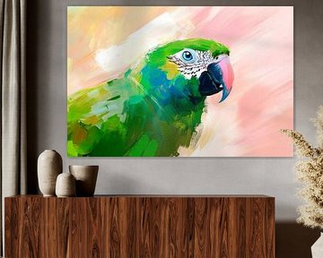 Colourful parrot in a soft play of colours by Poster Art Shop