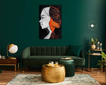 Dualité des visages - Harmonie graphique sur Poster Art Shop