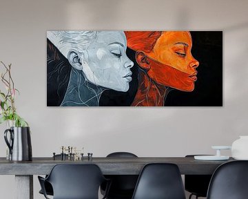 Duality of colours: Faces in profile by Poster Art Shop