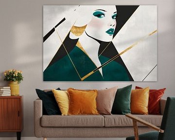 Elegant woman in geometric style by Poster Art Shop