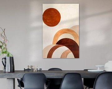 Aardetinten en harmonieuze bogen - Abstract van Poster Art Shop