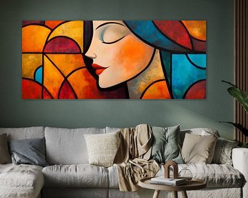 Vue de femme colorée de style verre sur Poster Art Shop