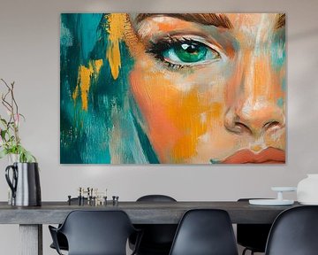 Colourful eye portrait of a woman by Poster Art Shop