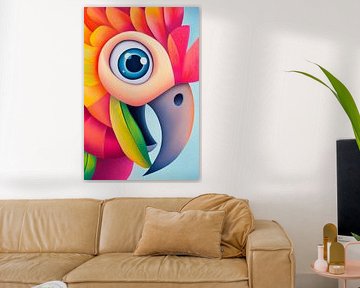 Colourful parrot portrait - Playful by Poster Art Shop