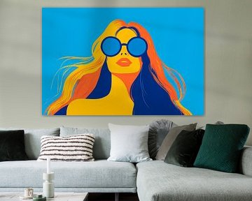 Colourful portrait of a stylish woman by Poster Art Shop