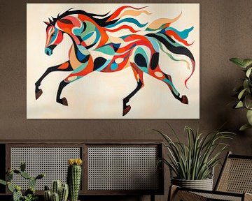 Colour explosion of a galloping horse by Poster Art Shop