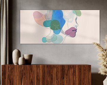 Kleurrijke contouren van een dromerig figuur van Poster Art Shop