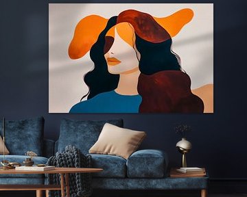 Mélange de portraits colorés avec des motifs d'animaux sur Poster Art Shop