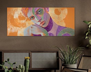 Play of colours of a thoughtful figure by Poster Art Shop