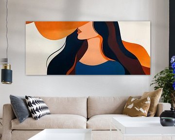 Silhouette féminine aux couleurs chaudes sur Poster Art Shop