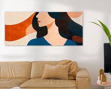 Profil féminin dans des couleurs douces sur Poster Art Shop