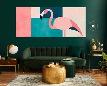 Flamingo in zachte pastelkleuren van Poster Art Shop