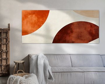Geometric blaze of colour in earth tones by Poster Art Shop