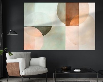 Geometrische kleurencompositie in zachte tinten van Poster Art Shop