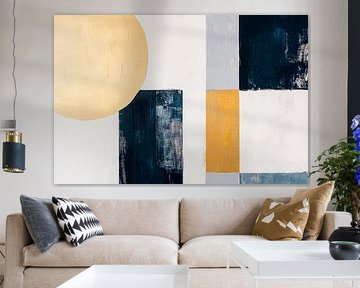 Geometric harmony with a golden sun by Poster Art Shop