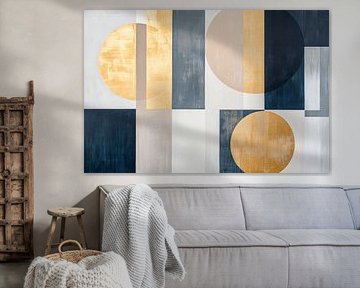 Geometric harmony with gold accents by Poster Art Shop