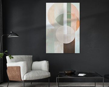 Geometrische harmonie in zachte tinten van Poster Art Shop