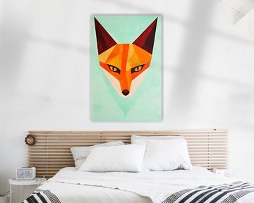 Renard géométrique aux couleurs vives sur Poster Art Shop