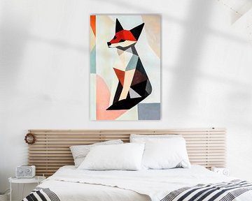 Geometrischer Fuchs in sanften Tönen von Poster Art Shop