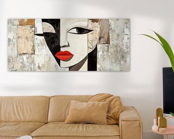 Geometric portrait in black and white by Poster Art Shop
