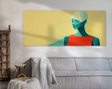 Geometric portrait in soft colours by Poster Art Shop