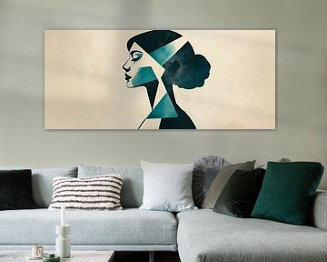 Geometric profile of a woman - Abstract by Poster Art Shop