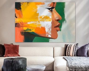 Face in a riot of colour - Expressive by Poster Art Shop
