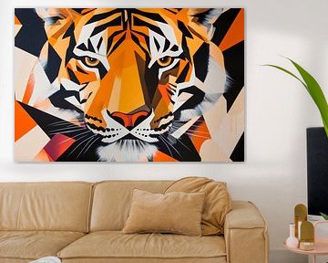 Geometric tiger portrait in vivacity by Poster Art Shop